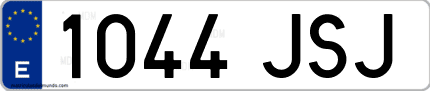 Ejemplo de matrícula de coche ordinaria 1044 JSJ