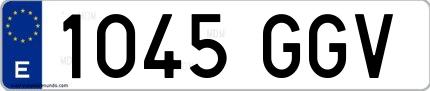 Ejemplo de matrícula española 1045 GGV
