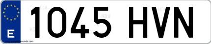 Ejemplo de matrícula española 1045 HVN