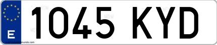 Ejemplo de matrícula española 1045 KYD