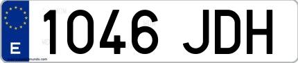 Ejemplo de matrícula española 1046 JDH