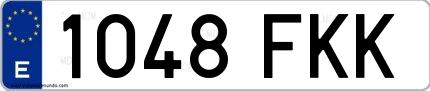 Ejemplo de matrícula española 1048 FKK
