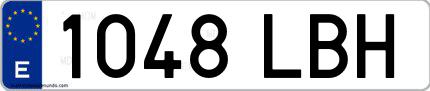 Ejemplo de matrícula española 1048 LBH