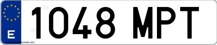 Ejemplo de matrícula española 1048 MPT