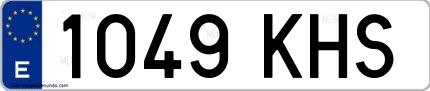 Ejemplo de matrícula española 1049 KHS