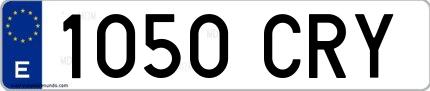 Ejemplo de matrícula española 1050 CRY
