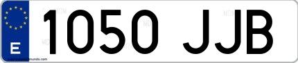 Ejemplo de matrícula española 1050 JJB