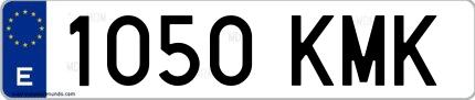 Ejemplo de matrícula española 1050 KMK