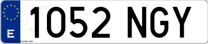 Ejemplo de matrícula española 1052 NGY