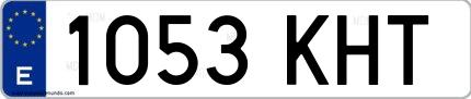 Ejemplo de matrícula española 1053 KHT