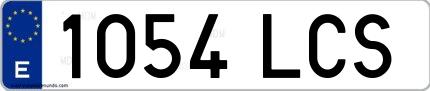 Ejemplo de matrícula española 1054 LCS