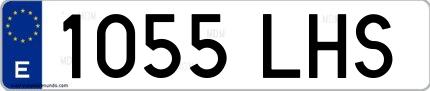 Ejemplo de matrícula española 1055 LHS