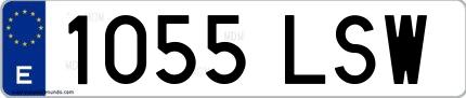 Ejemplo de matrícula española 1055 LSW