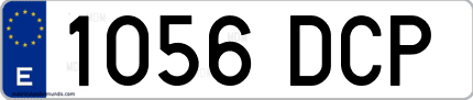 Ejemplo de matrícula de coche ordinaria 1056 DCP