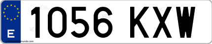 Ejemplo de matrícula de coche ordinaria 1056 KXW