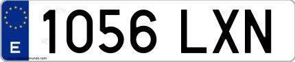 Ejemplo de matrícula española 1056 LXN