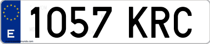 Ejemplo de matrícula de coche ordinaria 1057 KRC