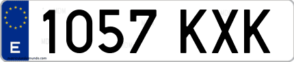 Ejemplo de matrícula de coche ordinaria 1057 KXK