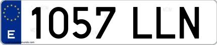 Ejemplo de matrícula española 1057 LLN