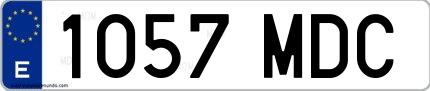 Ejemplo de matrícula española 1057 MDC