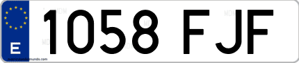 Ejemplo de matrícula de coche ordinaria 1058 FJF