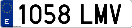 Ejemplo de matrícula de coche ordinaria 1058 LMV