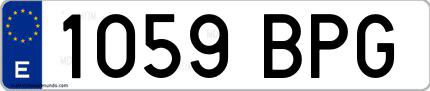 Ejemplo de matrícula española 1059 BPG