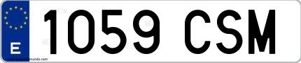 Ejemplo de matrícula española 1059 CSM
