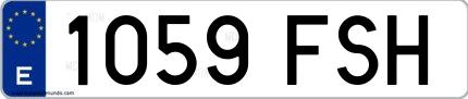 Ejemplo de matrícula española 1059 FSH