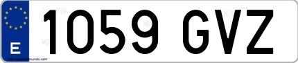 Ejemplo de matrícula española 1059 GVZ