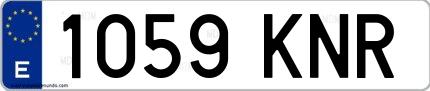 Ejemplo de matrícula española 1059 KNR