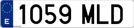 Ejemplo de matrícula española 1059 MLD
