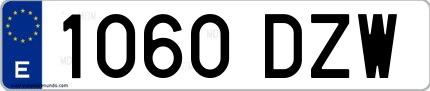 Ejemplo de matrícula española 1060 DZW