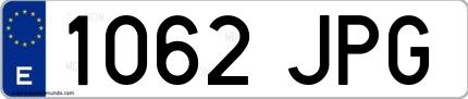 Ejemplo de matrícula española 1062 JPG