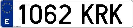 Ejemplo de matrícula española 1062 KRK