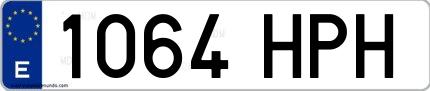 Ejemplo de matrícula española 1064 HPH