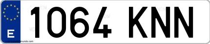Ejemplo de matrícula española 1064 KNN