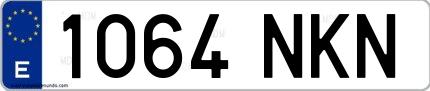 Ejemplo de matrícula española 1064 NKN