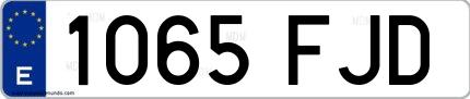 Ejemplo de matrícula española 1065 FJD