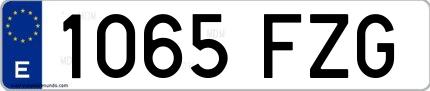 Ejemplo de matrícula española 1065 FZG