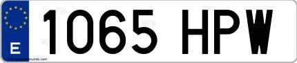 Ejemplo de matrícula española 1065 HPW