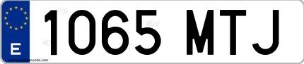 Ejemplo de matrícula española 1065 MTJ