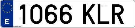 Ejemplo de matrícula española 1066 KLR