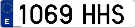 Ejemplo de matrícula española 1069 HHS