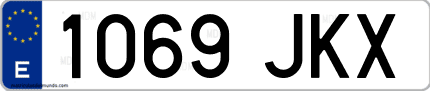 Ejemplo de matrícula de coche ordinaria 1069 JKX