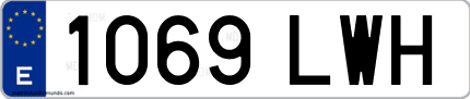 Ejemplo de matrícula de coche ordinaria 1069 LWH
