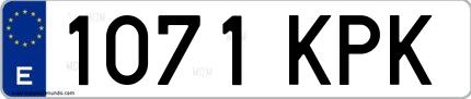Ejemplo de matrícula española 1071 KPK
