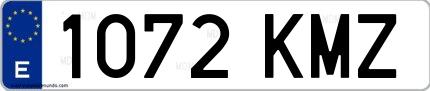 Ejemplo de matrícula española 1072 KMZ