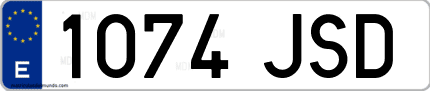 Ejemplo de matrícula de coche ordinaria 1074 JSD
