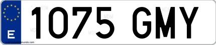 Ejemplo de matrícula española 1075 GMY